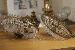 A PAIR FOUR LIGHT CEILING LIGHTS