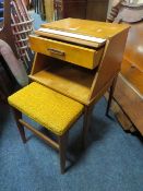A RETRO TEAK 'CHIPPY' TELEPHONE TABLE A/F