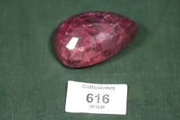 A MODERN LARGE RED AFRICAN RUBY STYLE STONE