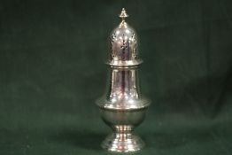 A HALLMARKED SILVER SUGAR CASTER