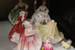 A COLLECTION OF ROYAL DOULTON LADY FIGURES (ONE A/F)