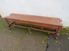 A TRADITION WOODEN SLATED BENCH H-44 CM L-150 CM