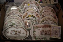 A TRAY OF ROYAL DOULTON BRAMLEY HEDGE COLLECTORS PLATES ETC.