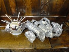 A BOXED MODERN 'SPUTNIK' TYPE LIGHT FITTING AND ANOTHER RIBBON TYPE LIGHT (2)