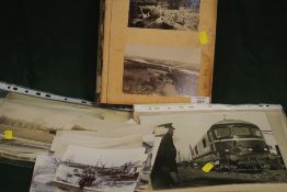 A COLLECTION OF ANTIQUE AND VINTAGE BLACK AND WHITE PHOTOGRAPHS ETC.