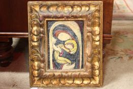 CLAVE (XX). Modernist study of the Madonna and child, signed upper right, oil on board, framed, 19 x