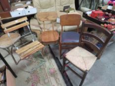 A MIXED SET OF 9 DINING CHAIRS