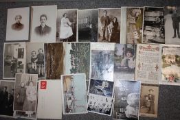 A COLLECTION OF VINTAGE POSTCARDS, BLACK AND WHITE PHOTOGRAPHS ETC.