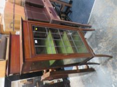 A MODERN INLAID DISPLAY CABINET, H 147 CM W 61 CM