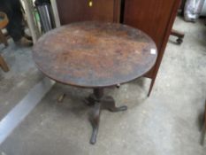 A 19TH CENTURY OAK PEDESTAL TABLE A/F