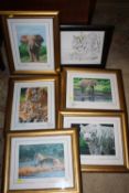 A COLLECTION OF FIVE SIGNED LIMITED EDITION STEPHEN GAYFORD PRINTS TOGETHER WITH ANOTHER (6)