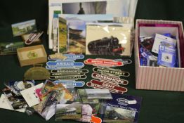 A QUANTITY OF PIN BADGES AND FRIDGE MAGNETS ETC.