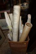 A BOX OF UNFRAMED MAPS