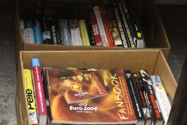 TWO BOXES OF FOOTBALL RELATED BOOKS