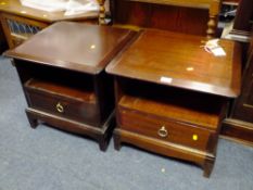 A PAIR OF STAG MINSTREL BEDSIDE CABINETS (2)