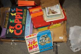 A COLLECTION OF VINTAGE BOARD GAMES, TABLE TOP POOL TABLE ETC.