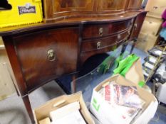 TWO REPRODUCTION MAHOGANY SIDEBOARDS, W-200 CM (LONGEST)