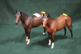 TWO BESWICK MATTE FINISH RACE HORSE FIGURES