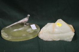 TWO VINTAGE ONYX ASH TRAYS