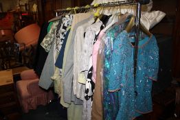 A RAIL OF VINTAGE LADIES CLOTHING, various styles and periods to inc examples by Gray & Osborne,