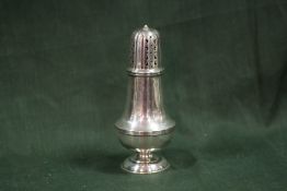 A HALLMARKED SILVER SUGAR CASTER