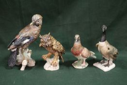 FOUR LARGE GOEBEL MATT FINISH BIRD FIGURES