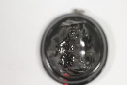 A JET CAMEO PENDANT, W 4 cmCondition report:One / two imperfections to top, one of which is possible