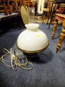 A VINTAGE BRASS HANGING LAMP