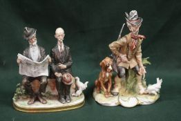 TWO CAPODIMONTE FIGURES