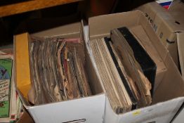 TWO BOXES OF 78 RPM RECORDS ETC.