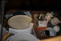 TWO TRAYS OF ASSORTED CERAMICS ETC.