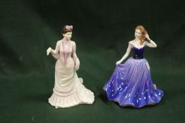 A ROYAL DOULTON STEPHANIE FIGURE HN 3759 AND A COALPORT LYNDSEY FIGURE (2)