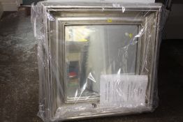 A MODERN SILVER FRAMED LAURA ASHLEY WALL MIRROR