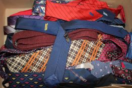 A TRAY OF VINTAGE TIES, to include WM travel examples