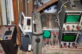 TWO TELEQUIPMENT OSCILLOSCOPES, SERVISCOPE, FREQUENCY METERS ETC A/F