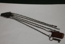 A VINTAGE STEEL CHATELAINE