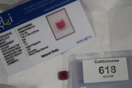 AN IGLI CERTIFIED OCTAGONAL CUT 4.79CT RUBY