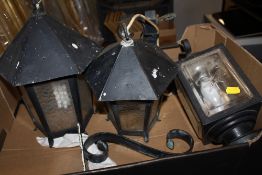THREE OUTDOORS LANTERNS A/F