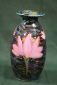 A SIGNED ANITA HARRIS ART POTTERY LOTUS PATTERN SAMPLE VASE
