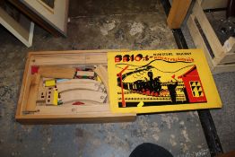 A VINTAGE BOXED WOODEN BRIO MINIATURE TRAIN SET