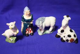FOUR WADE FIGURES COMPRISING 'PANTOMIME HORSE' 'PANTOMIME DAME' ETC.