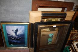 A LARGE QUANTITY OF PICTURE FRAMES, PRINTS ETC
