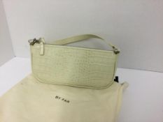 BY FAR - a white crocodile print bag