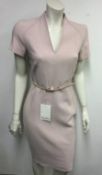 MAXMARA - a ladies nude/pink V neck dress, size 6