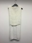 SPORTMAX - a ladies white crochet knit jumper dress, size small
