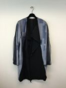 STROM - a ladies blue and black heavy long duster coat