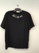 ALESSANDRA RICH - a ladies black diamante t shirt, size medium