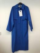 KASSL EDITIONS - a ladies blue waterproof popper coat, size medium
