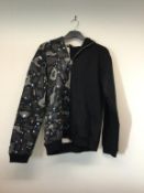 BATHING APE - a gents half and half black space themed jacket, size 2XL