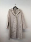 MAXMARA - a ladies stone coloured long coat, size 14